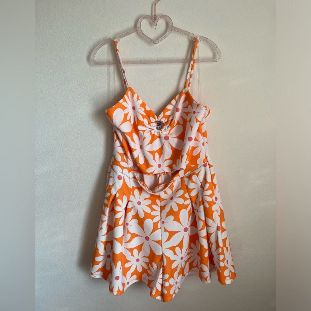 retro boho floral cut out romper